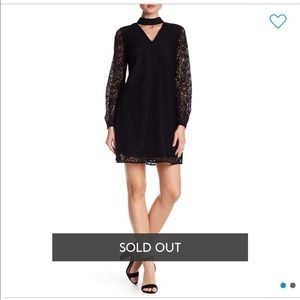 NWT Cece Lace Overlay Chocker Dress in Black